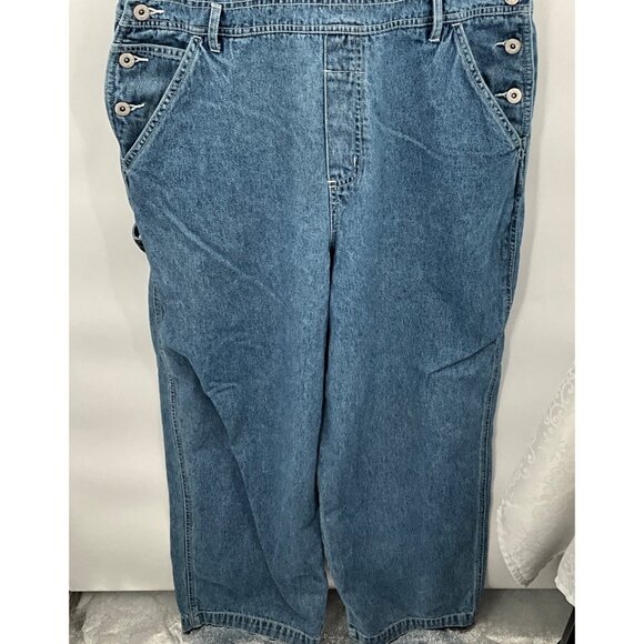 Disney Mickey Mouse Women's Denim Overalls Large Embroidered Front Pocket Adjust - Picture 5 of 11